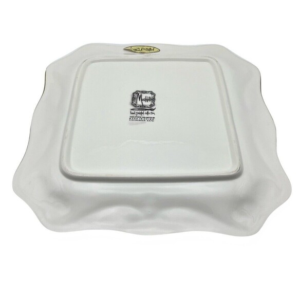 Tabletops Unlimited Antique Paradise 11" Square Serving Plate Hand Painted - Picture 2 of 4